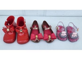 3 Pairs Of Mini Melissa Toddler Jelly Shoes, Boots & Sandals