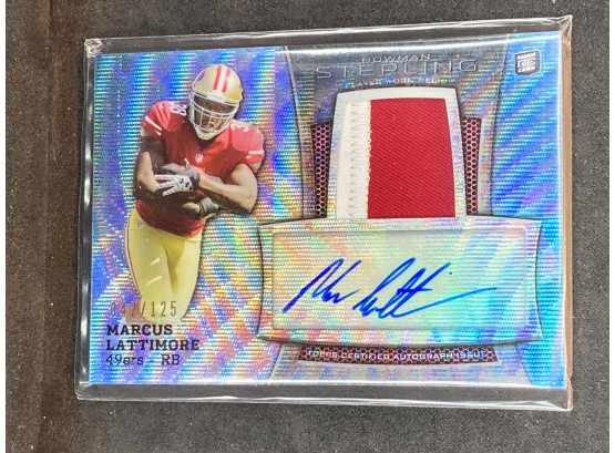 2013 Bowman Sterling Marcus Lattimore Rookie Jersey Patch-Autograph-Refractor 42/125