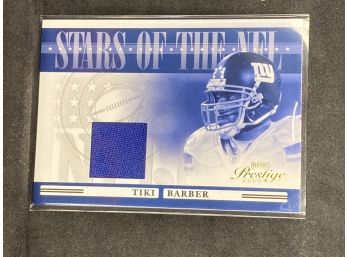 2006 Playoff Prestige Stars Of The NFL Tiki Barber Jersey Relic Card