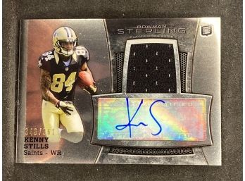 2013 Bowman Sterling Kenny Stills Rookie Autograph/Jersey Relic Card 346/361