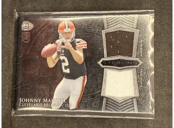 2014 Bowman Sterling Johnny Manziel Rookie Dual Relic Patch Card
