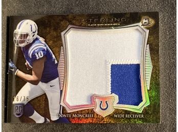 2014 Bowman Sterling Donte Moncrief Jumbo Rookie Patch Card 16/75