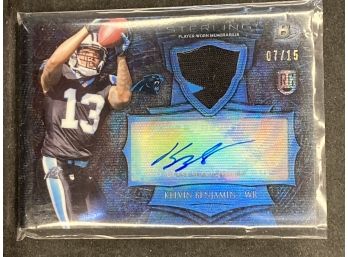 2014 Bowman Sterling Kelvin Benjamin Rookie 2 Color Jersey Relic/Autograph Card 07/15