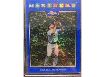 2008 Topps Chrome Raul Ibanez Blue Parallel Refractor