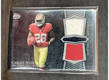 2014 Bowman Sterling Carlos Hyde Rookie Dual Relic Patch Card