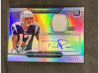 2010 Topps Platinum Taylor Price Rookie Autograph/Jersey Relic Card 648/800