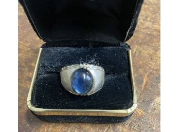 Vintage Mans Sterling And  Blue Stone Ring . Size 11
