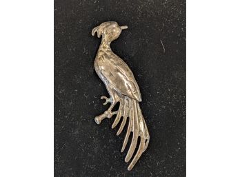 Large Sterling Bird Of Paradise Bird Pin / Brooch