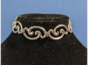 Art Deco Signed 'WRE' Sterling Silver Bracelet