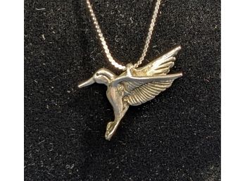 Sterling Silver Chain With Hummingbird Pendant Necklace