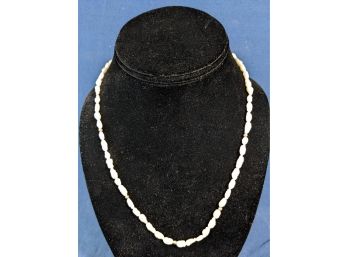 Classic And Classy Seed Pearl And 14k Yellow Gold Necklace