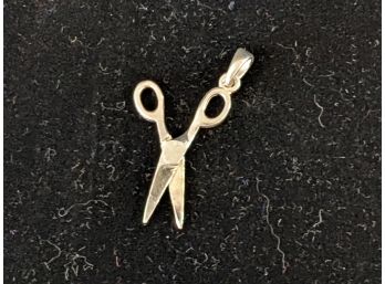 Articulated Scissors Sterling Silver Charm Marked 925
