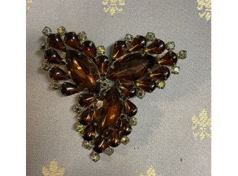 Vintage Garne Costume  Jewelry Pin Or Brooch 3x3 Inches Beautiful .