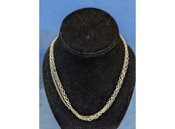 Triple Chain Sterling Silver Necklace