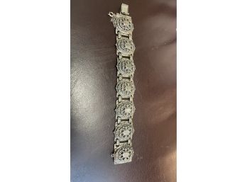 Gorgeous Sterling Filigree Mens Or Womans Bracelet. 7 Inches Long