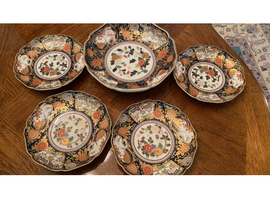 A Set Of IMARI Plates And Bowl - Made In Jaoan