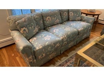 A Three Cushions Floral Sofa By Sherill Furniture