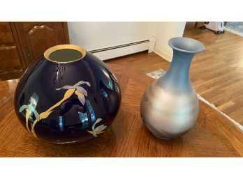 A Pair Of Japanese  Porcelain Vases One Made By Otagiri