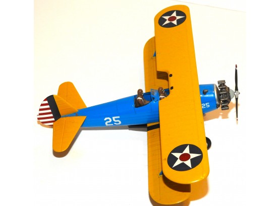 WW1 Blue & Yellow US Army Bi-wing Plane Lot 9