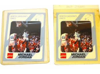 2 RARE Michael Jordan COCA COLA Version Of His College Basketball Card