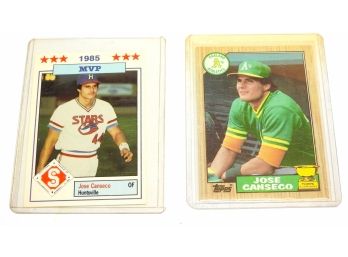 Rare Prospect And Rookie Jose Canseco Baseball Cards