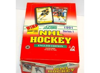 Box Of Sealed 1991 Packs Of Hockey Cards