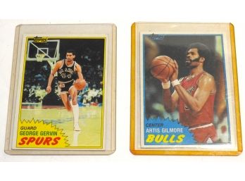 HOFers George Gervin Artis Gilmore 1981 Topps Basketball Cards