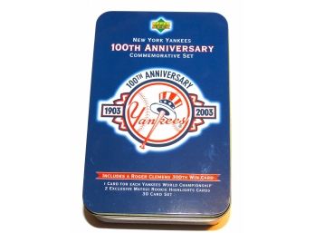100th Anniversary NY Yankees Baseball Card Set In Tin Case