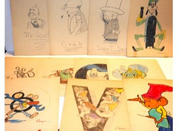 Old Cartoon Drawings Signed By The Artist Disney And More
