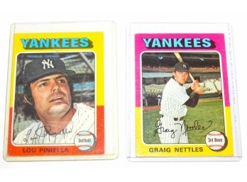 1975 Topps NY Yankees Lou Pinella Craig Nettles Baseball Cards