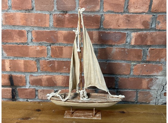 A Vintage Wooden Sailboat