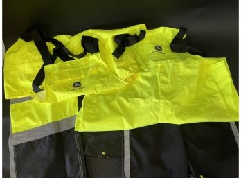 Two John Deere Reflective Work Bibs With Tags