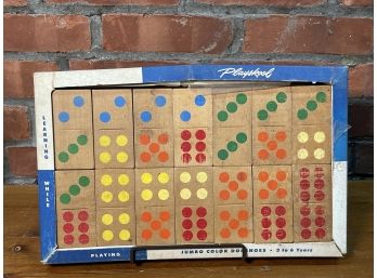 Vintage Playskool Jumbo Color Wooden Dominies