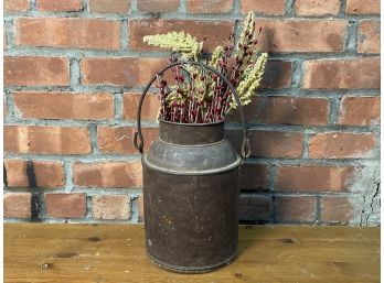 Rustic Tin With Faux Flowers