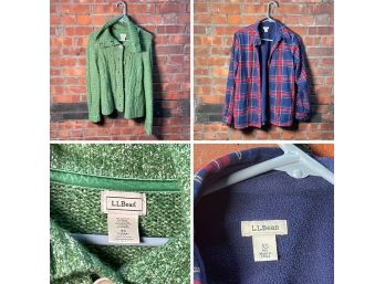 LL Bean Sweater & Fleece Lined Flannel, Extra Small