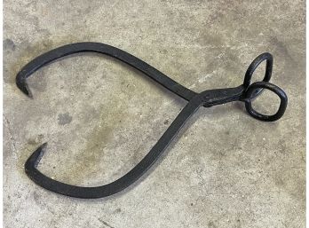 A Large Pair Or Cast Iron Ice Tongs