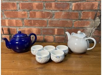 Two Tea Pots & Cups