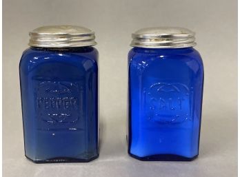 Blue Glass Salt & Pepper Shakers