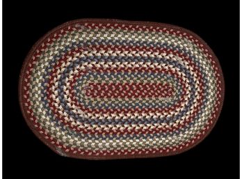 Vintage Braided Rug, 34x22 Inches