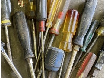 A Collection Of Flat Head Screwdrivers
