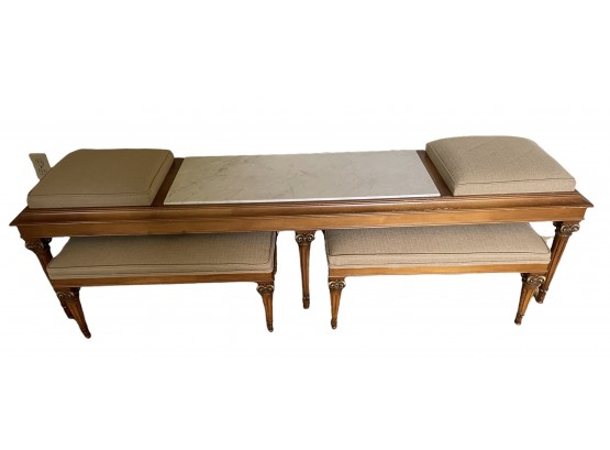 Wonderful Mid Century Italian Provincial Six Foot Converstation Table With Seating