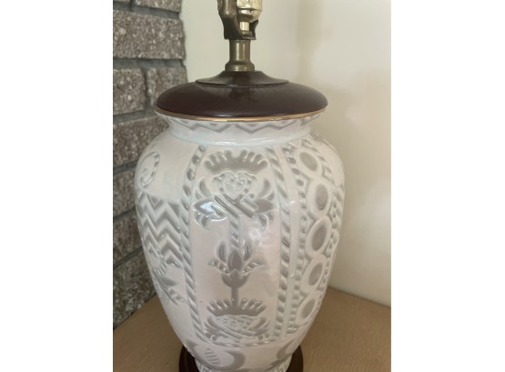 Vintage Pottery Lamp With An MCM Vibe