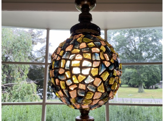 Amazing Vintage Hollywood Regency Hanging Glass Cubed Lamp
