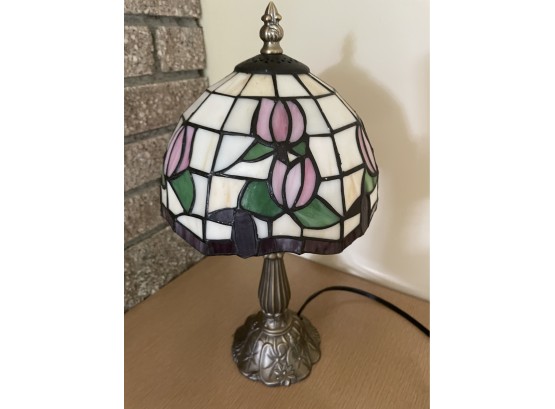 Small Vintage Stained Glass Lamp
