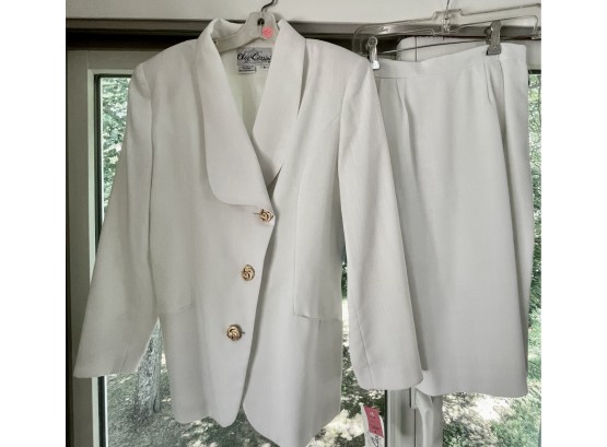 Vintage White Oleg Cassini Petite 2 Piece Suit - NWT From Loehmann's