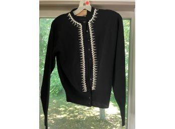 Vintage Cardigan With Sequins And Beads - From Cheshire/Japan