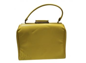 Vintage Yellow Leatherette Frame Bag - Gaymode