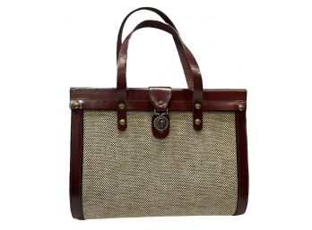 Vintage Leather And Fabric Satchel - Jo Le