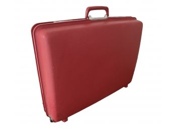Vintage 1960s Samsonite 'Concord' Red Hard Side 20' Suitcase With Wheels