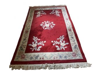 Vintage High Pile Red Chinese Rug 108' X 63'